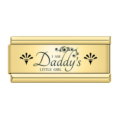 Golden Double Word Italian Charms — Love, Dream, Family, Daughter & Princess Bracelet Links