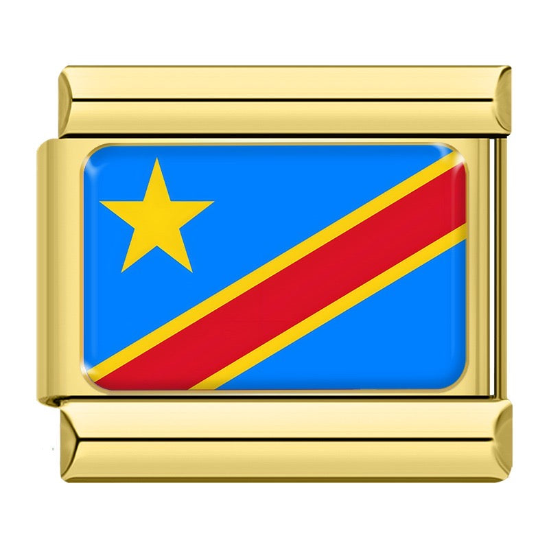 Golden National Flag Charms