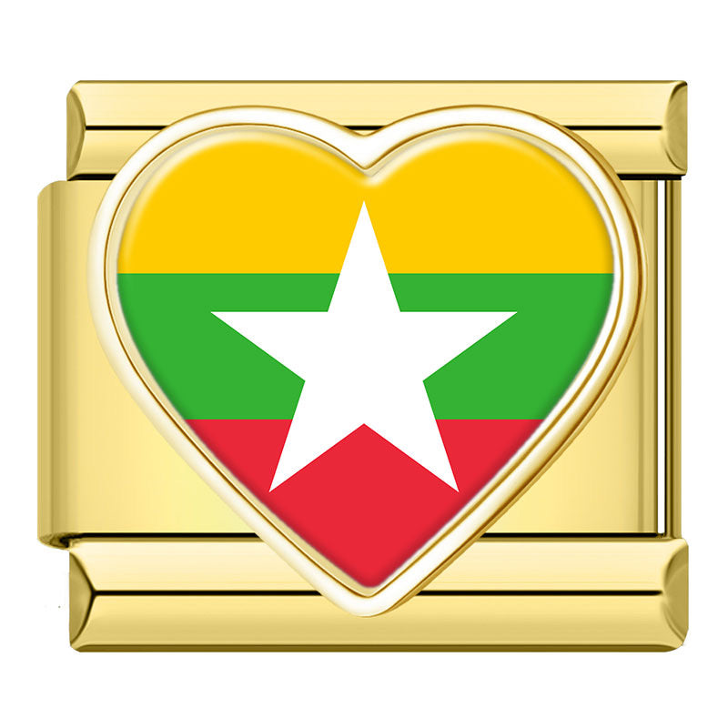 Golden Heart National Flags world