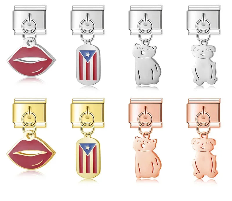 Cat Dog Lip charms