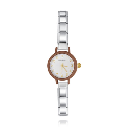 Matte Pop Colour Round Italian Charm Watch — Bold Colour Dial Watch Bracelet