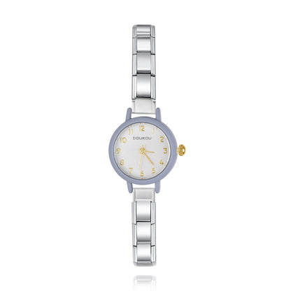 Matte Pop Colour Round Italian Charm Watch — Bold Colour Dial Watch Bracelet