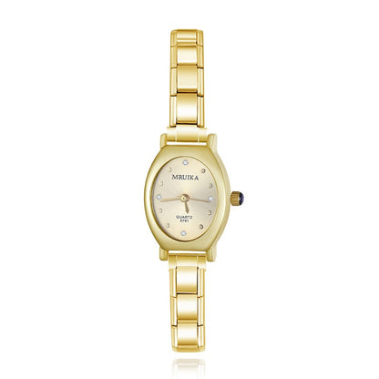 Classic Small Oval Watch — Dainty Everyday Italian Charm Watch Bracelet