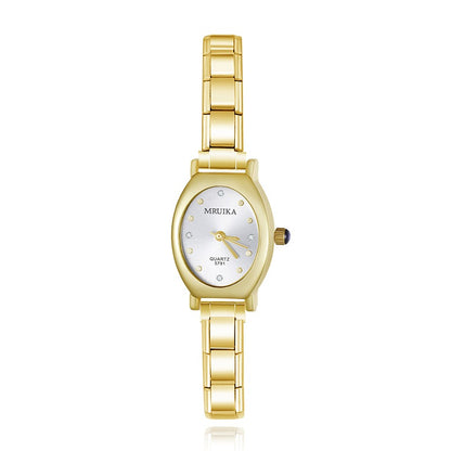 Classic Small Oval Watch — Dainty Everyday Italian Charm Watch Bracelet