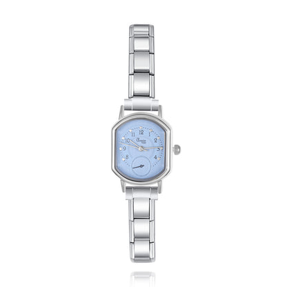 Modern Octagon Sub-Dial Italian Charm Watch — Sporty Geometric Watch Bracelet