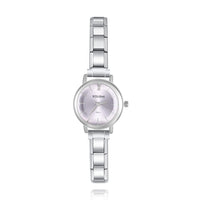 Elegant Round Crystal Italian Charm Watch — Full Crystal Bezel Watch Bracelet