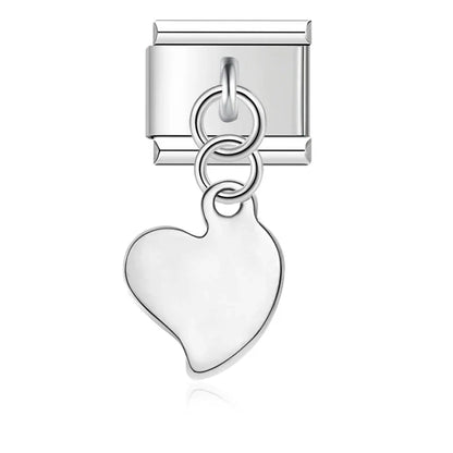 Daisy, Elephant, Heart, Dog & Love Silver Dangle Italian Charms — Nature & Animal Silver Dangle Links