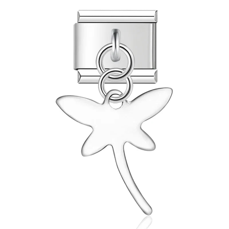 Daisy Elephant Heart Dog Love silver charms