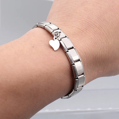 Daisy, Elephant, Heart, Dog & Love Silver Dangle Italian Charms — Nature & Animal Silver Dangle Links