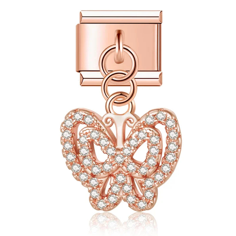 Beautiful Cute Butterfly Dazzling charms silver gold