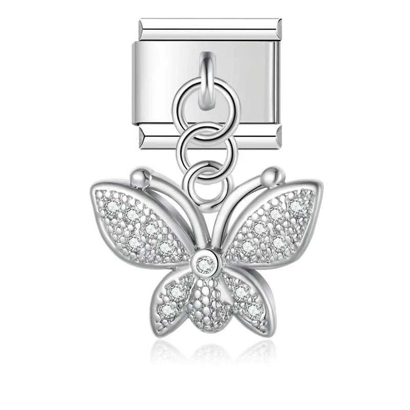 Beautiful Cute Butterfly Dazzling charms silver gold