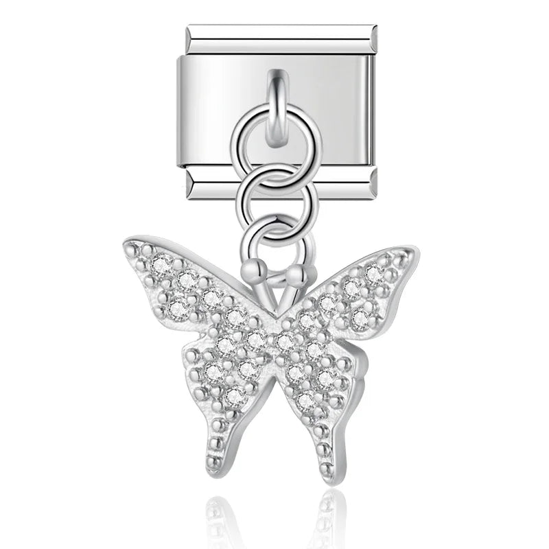 Beautiful Cute Butterfly Dazzling charms silver gold