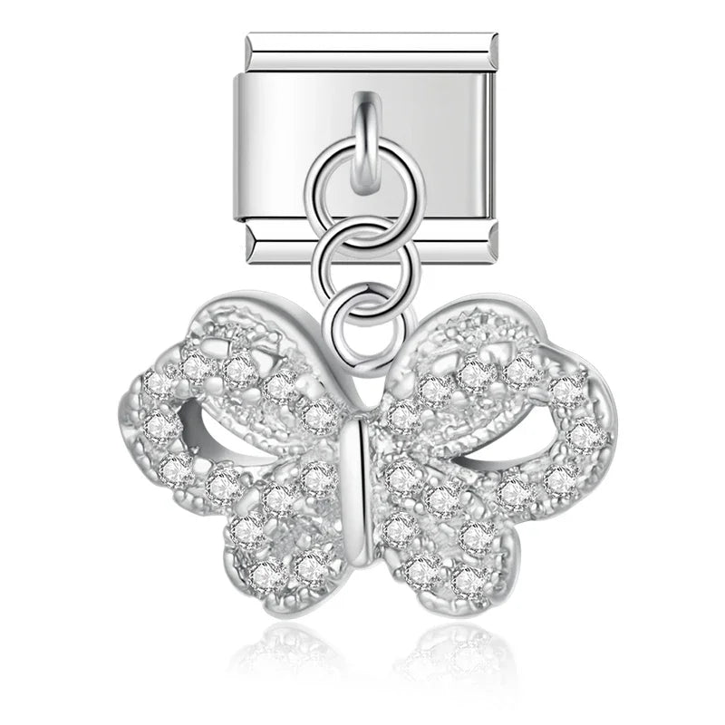 Beautiful Cute Butterfly Dazzling charms silver gold