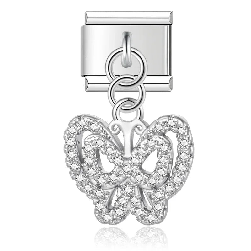 Beautiful Cute Butterfly Dazzling charms silver gold
