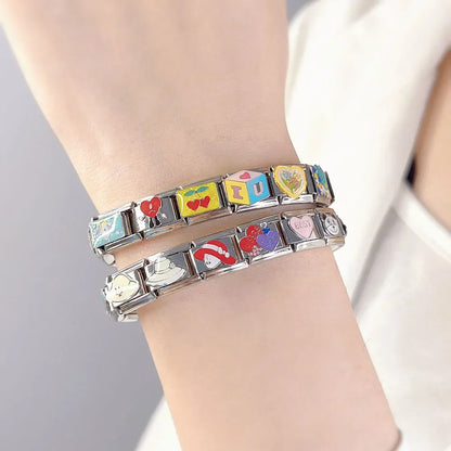 Heart, Hat, Teacup, Elephant & Dragonfly Italian Charms — Whimsical Bracelet Links