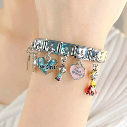 Owl, Sister & Best Friends Silver Dangle Italian Charms