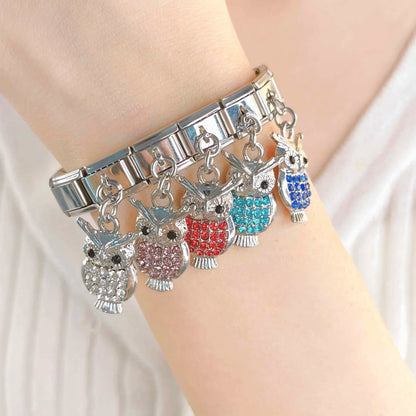 Owl, Sister & Best Friends Silver Dangle Italian Charms