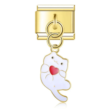 The Golden Cute Cat Dangle Charm