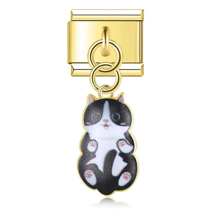 The Golden Cute Cat Dangle Charm