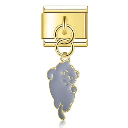 The Golden Cute Cat Dangle Charm