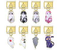 The Golden Cute Cat Dangle Charm