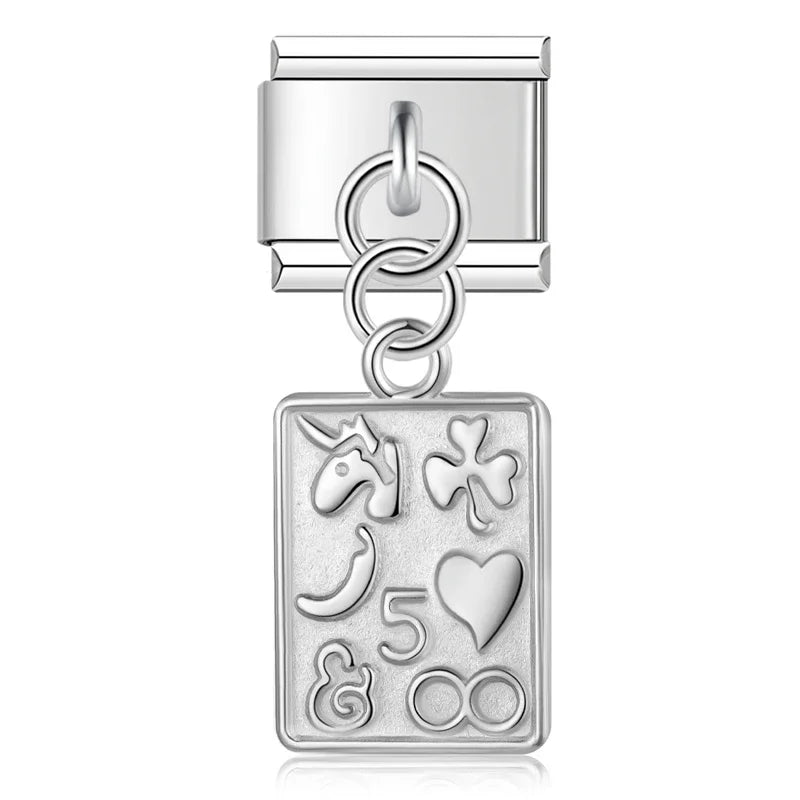 Wing Star Owl Moon Heart silver charms