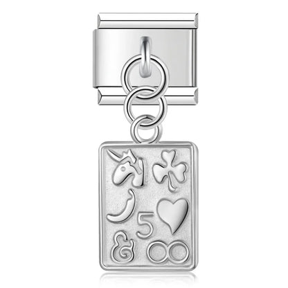 Wing, Star, Owl, Moon & Heart Silver Dangle Italian Charms — Celestial & Nature Silver Dangle Links