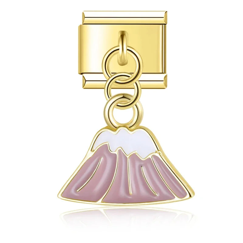 Romantic Heart Lip charms silver&gold