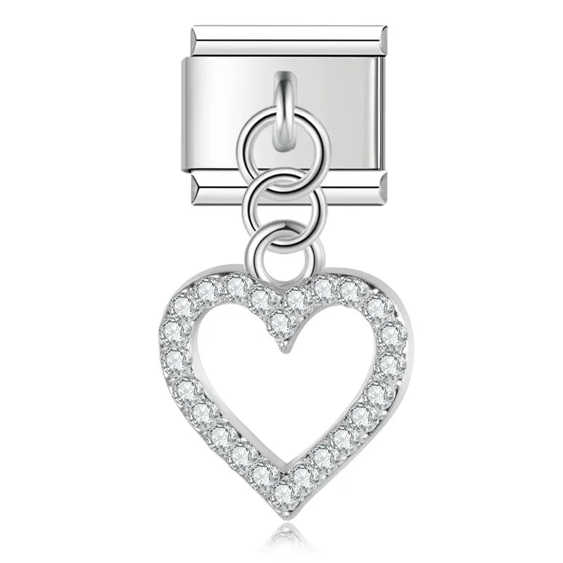 Romantic Heart Lip charms silver&gold