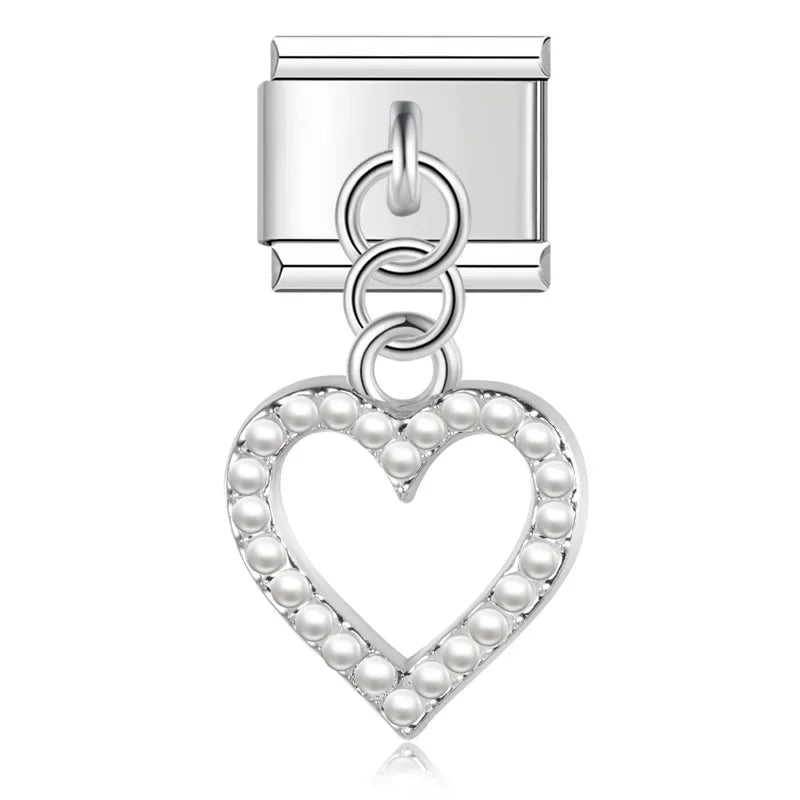 Romantic Heart Lip charms silver&gold
