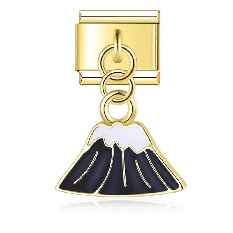 Romantic Heart Lip charms silver&gold