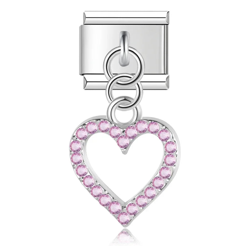 Romantic Heart Lip charms silver&gold