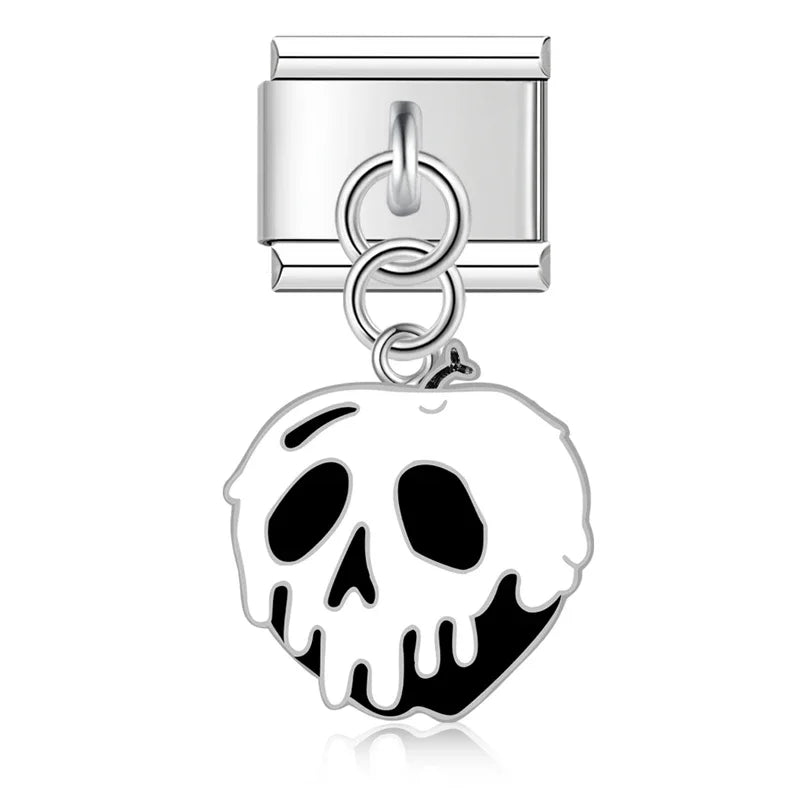Halloween Skull Spider Web charms