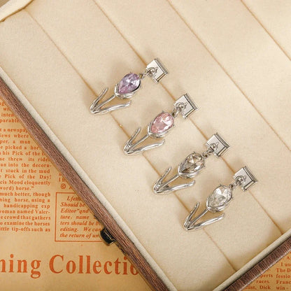 Elegant Crystal Tulip Dangle Italian Charms — Champagne, Purple, Clear & Pink CZ Tulip Dangle Links