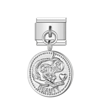 The Round Silver Milestone Medallion Dangle Charm