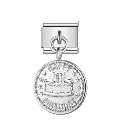The Round Silver Sentiment Medallion Dangle Charm