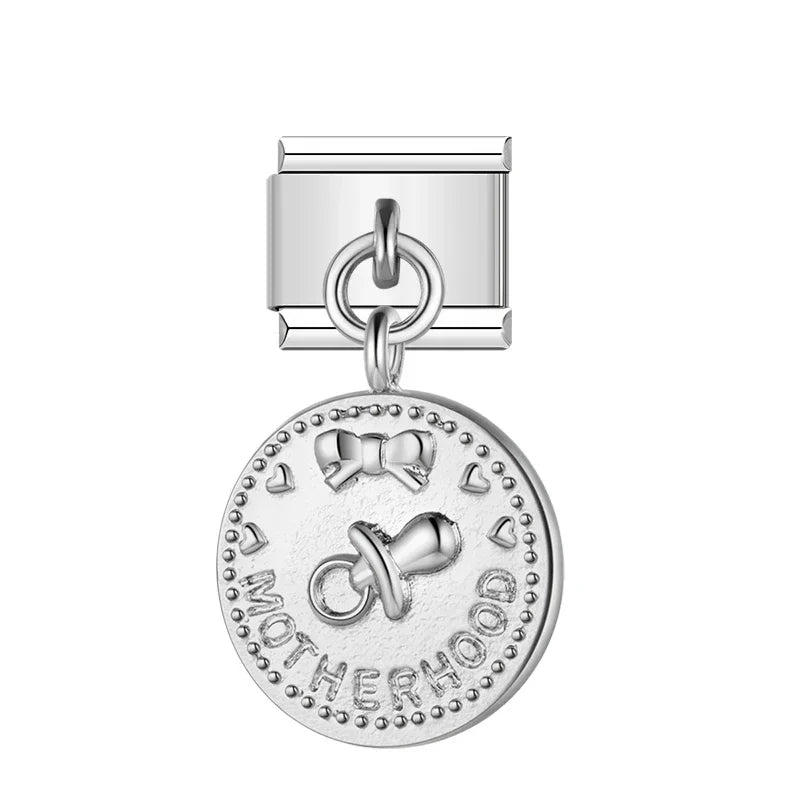 circle Unicorn Cake Love Graduation silver charms