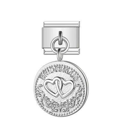 The Round Silver Sentiment Medallion Dangle Charm