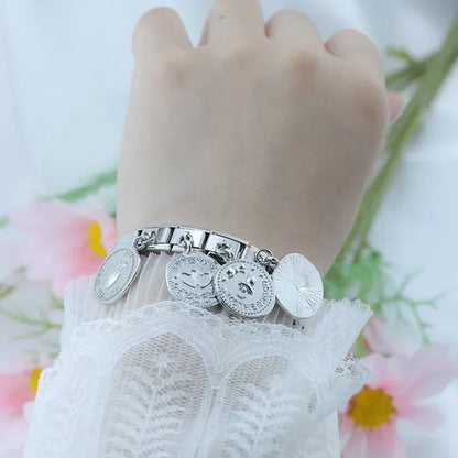 The Round Silver Sentiment Medallion Dangle Charm