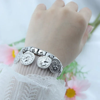 The Round Silver Sentiment Medallion Dangle Charm