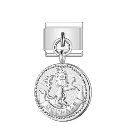 The Round Silver Sentiment Medallion Dangle Charm