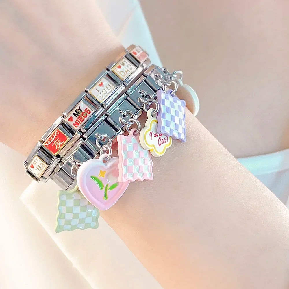 Colored Square Flower Heart Love