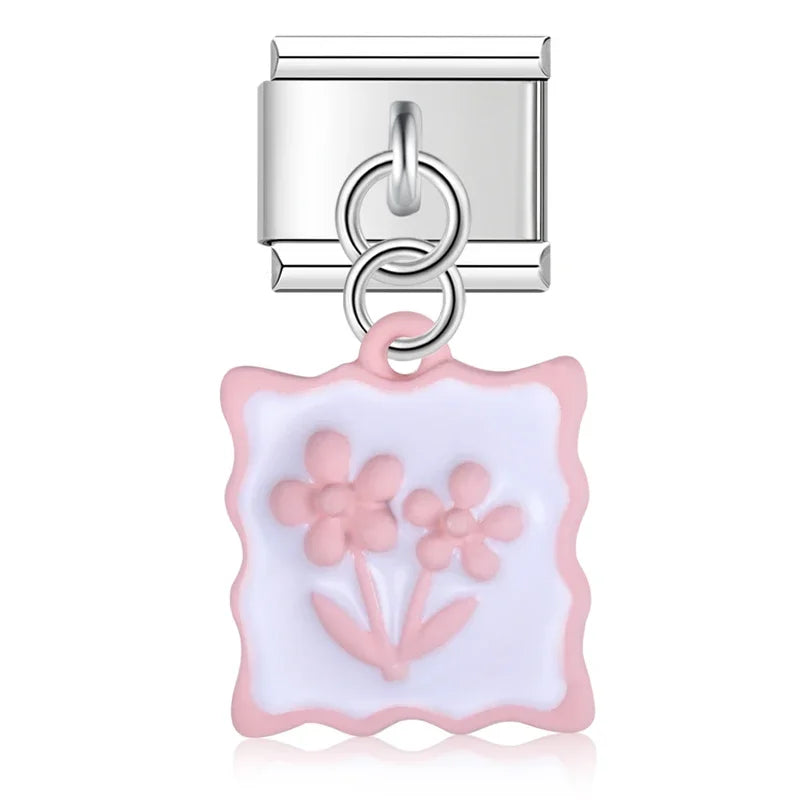 Colored Square Flower Heart Love