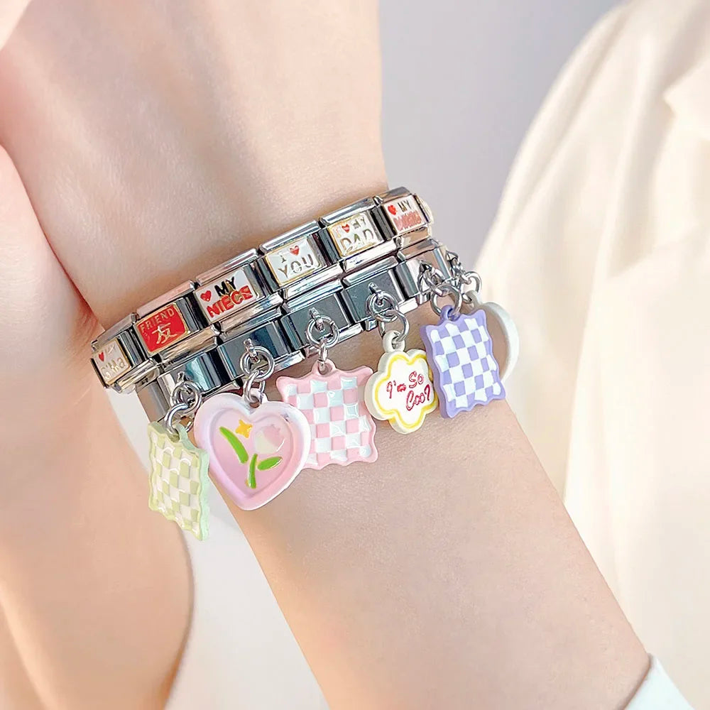 Colored Square Flower Heart Love