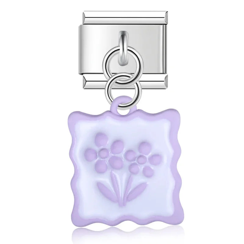 Colored Square Flower Heart Love