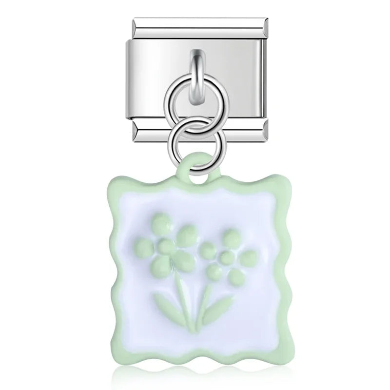 Colored Square Flower Heart Love
