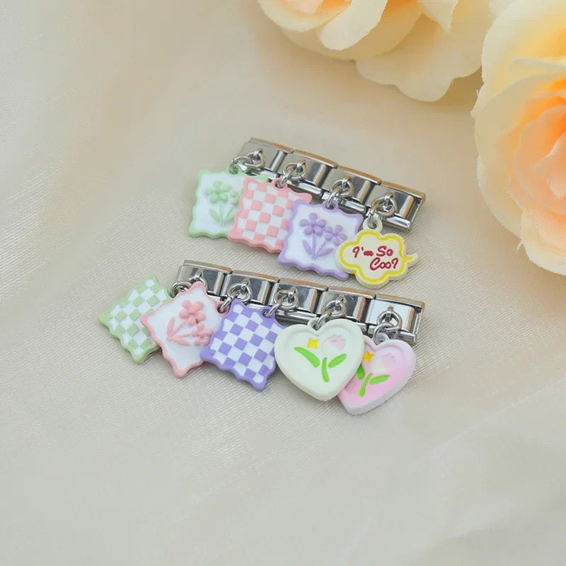 Colored Square Flower Heart Love
