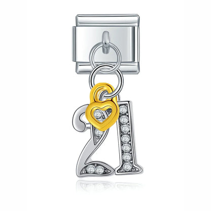 Number 16, 18 & 21 Birthday Dangle Charms