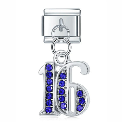 Number 16, 18 & 21 Birthday Dangle Charms