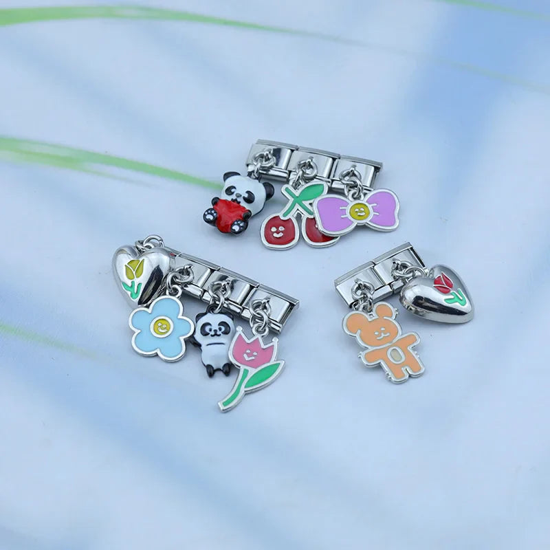 funny Bear Flower Cherry Tulip Heart Bowknot charms